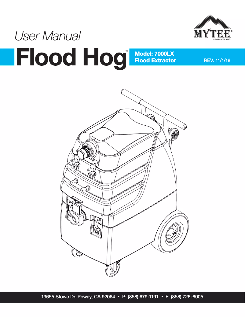 Página 1 del manual Manual de usuario Mytee Flood Hog 7000LX