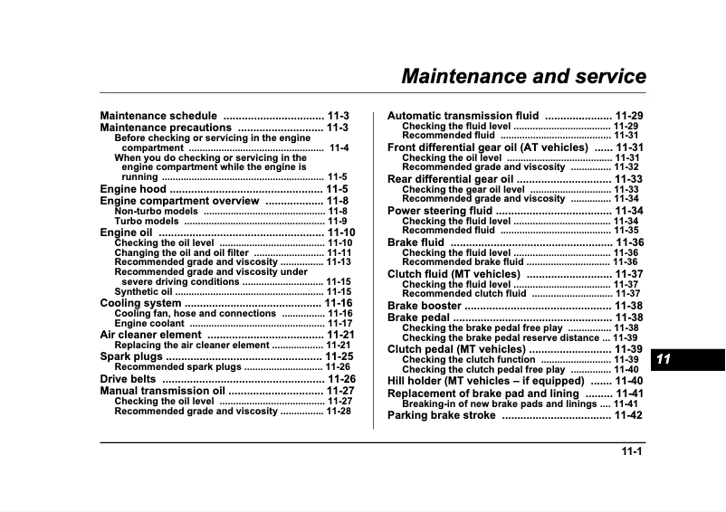 Imagen de la primera página del manual del dispositivo Forester (2005)