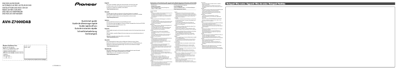 Página 1 del manual Guía de inicio rápido Pioneer AVH-Z7000DAB