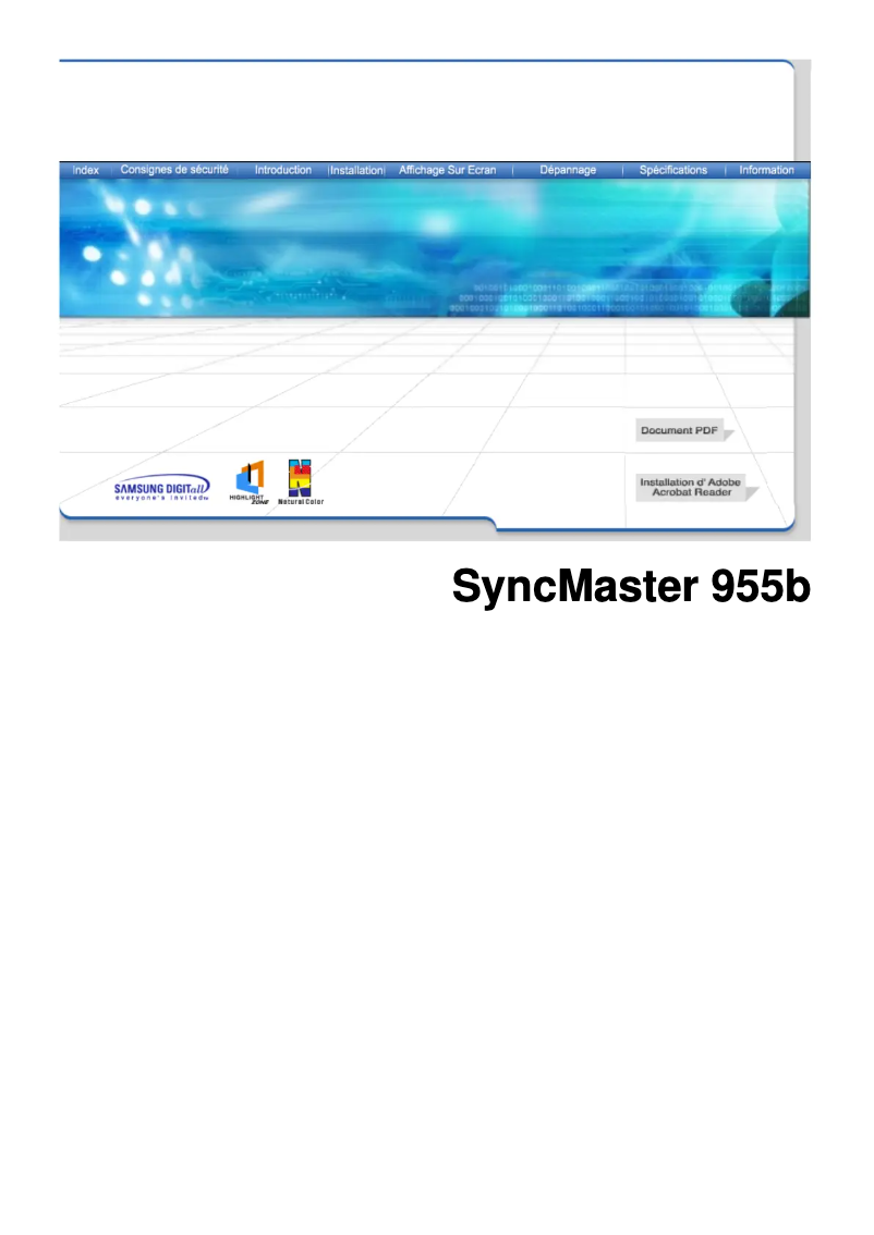 Página 1 del manual Manual de usuario Samsung SyncMaster 955b