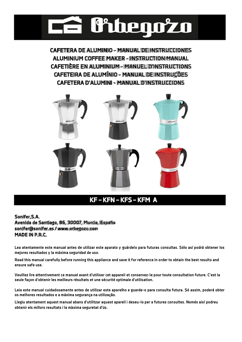 Página 1 del manual Manual de usuario Orbegozo KFV 345