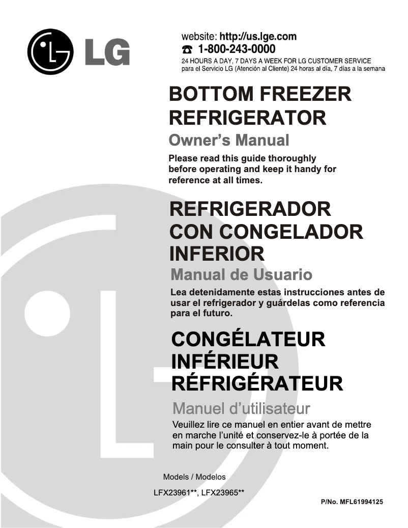 Imagen de la primera página del manual del dispositivo GM-L239STXL