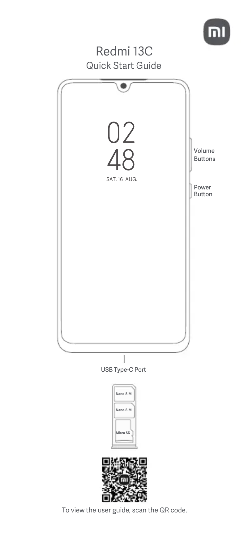 Imagen de la primera página del manual del dispositivo Redmi 13C 5G