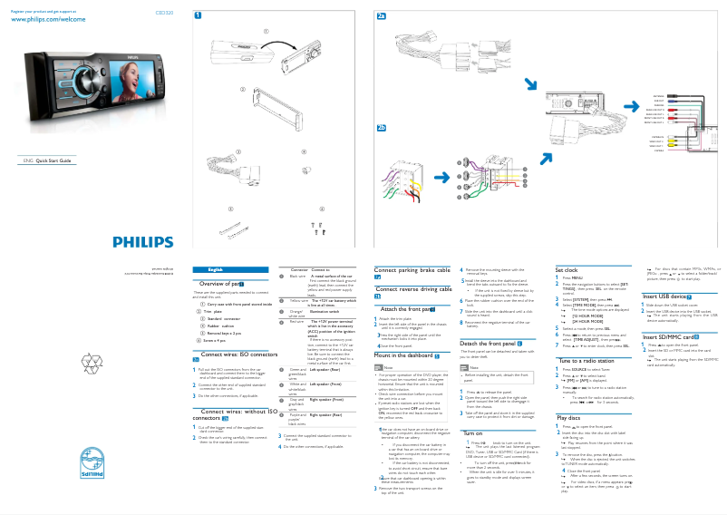 Página nº 1 - Guía de inicio rápido Philips CED320