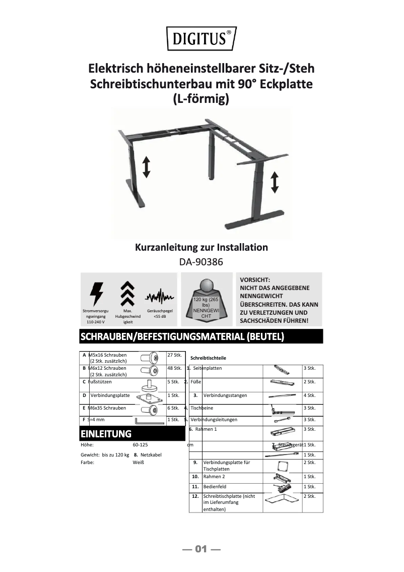 Imagen de la primera página del manual del dispositivo DA-90386