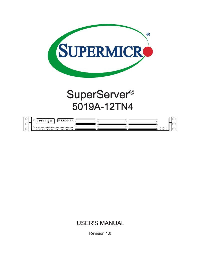 Página 1 del manual Manual de usuario Supermicro SuperServer 5019A-12TN4