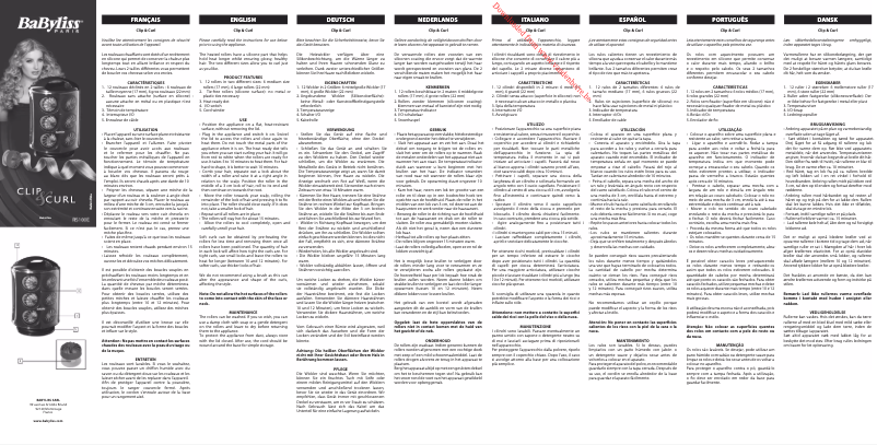 Imagen de la primera página del manual del dispositivo Clip 'n Curl RS100E