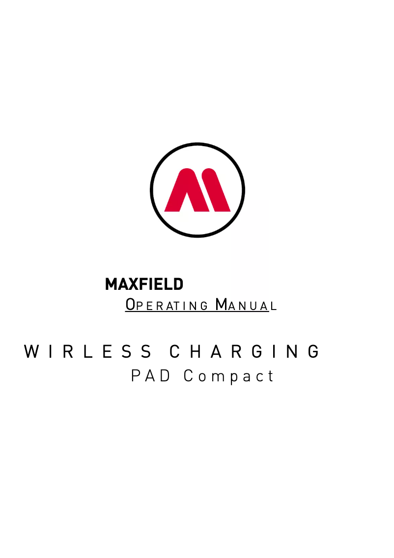 Página 1 del manual Manual de usuario Maxfield Wireless Charging Pad