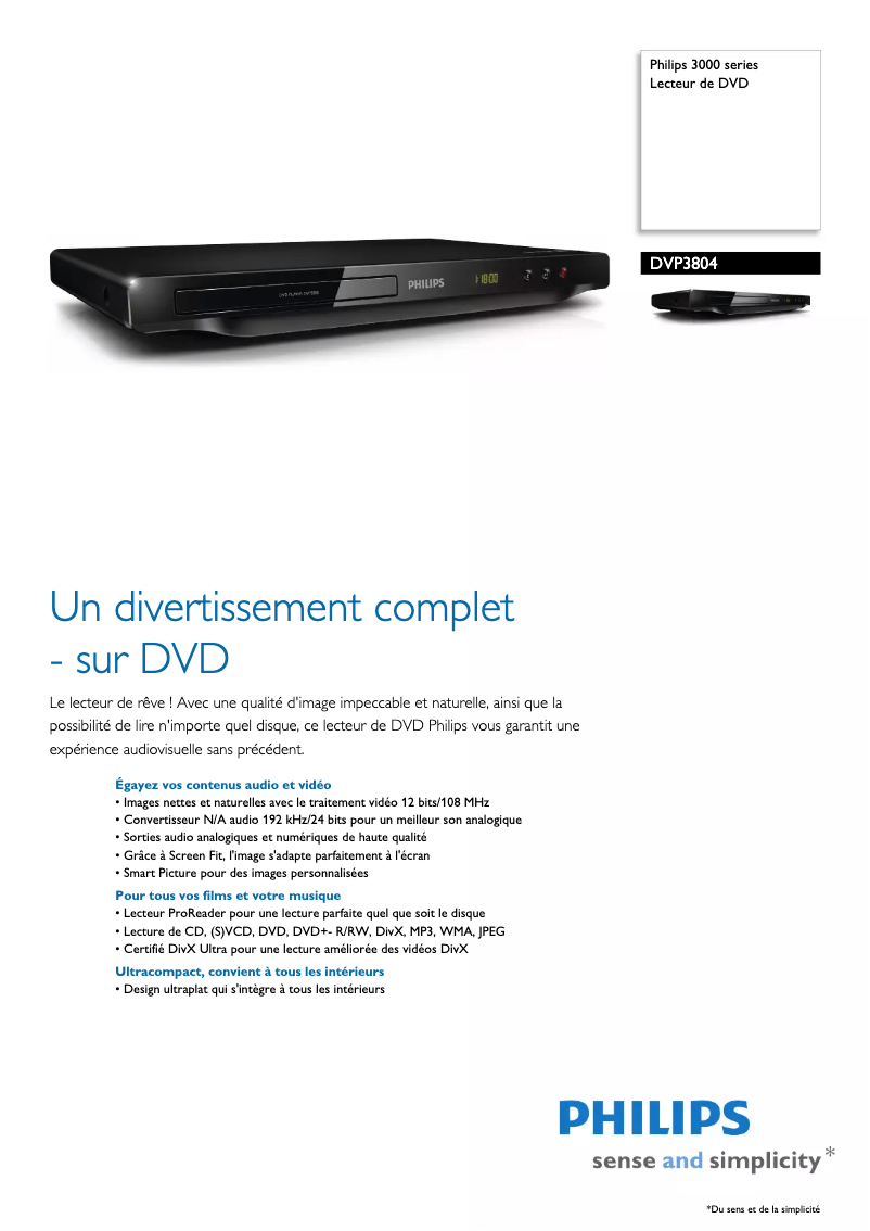 Imagen de la primera página del manual del dispositivo DVP3804