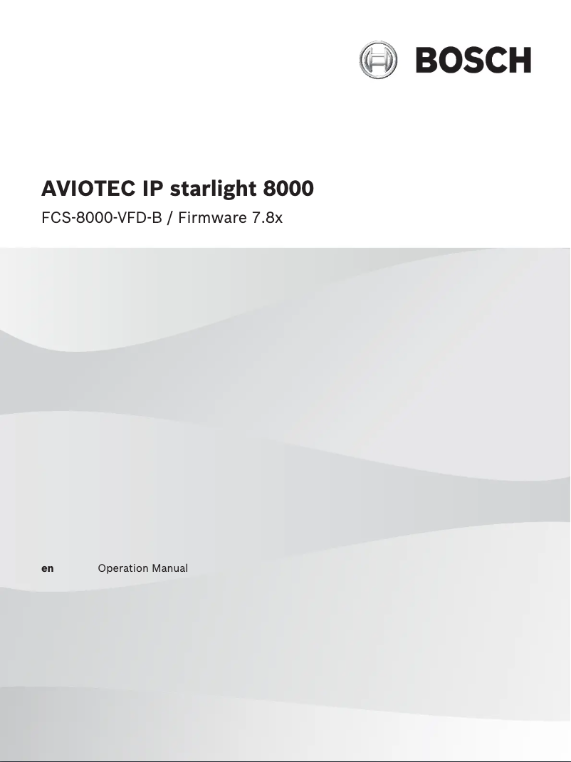 Página nº 1 - Manual de usuario Bosch FCS-8000-VFD