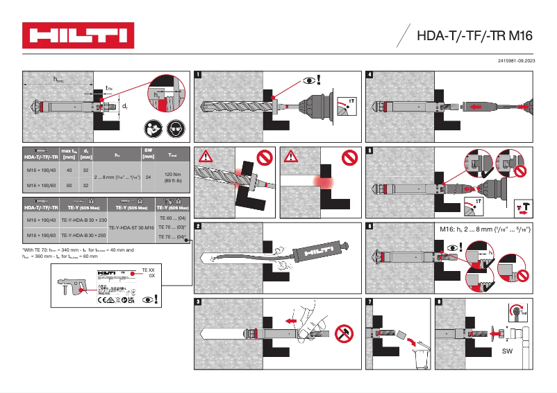 Página 1 del manual Manual de usuario Hilti HDA-T