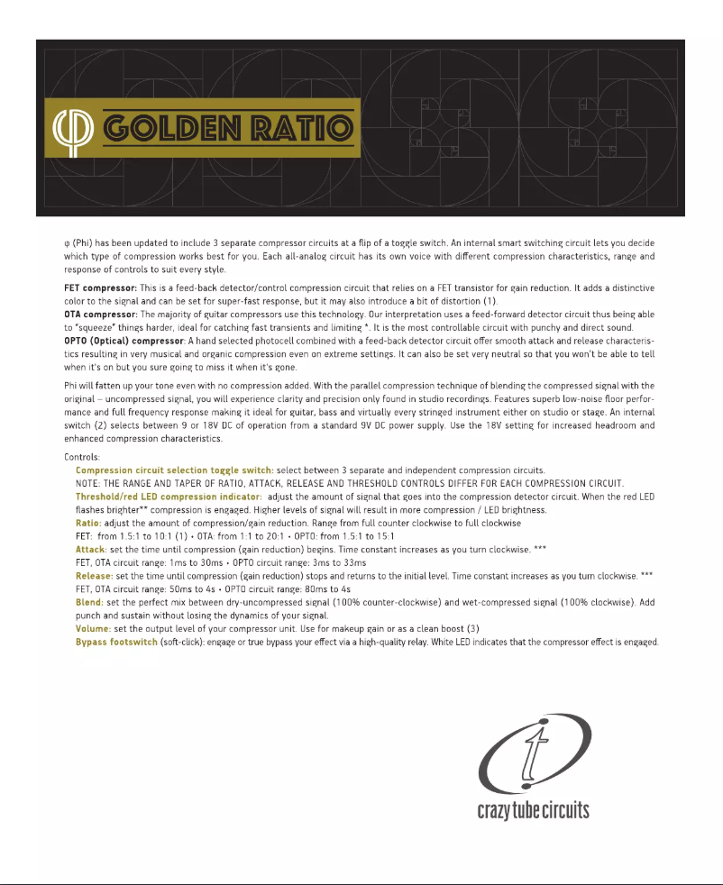Página 1 del manual Manual de usuario Crazy Tube Circuits Golden Ratio