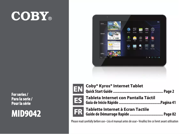Página 1 del manual Manual de usuario Coby Kyros MID9042