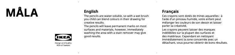 Página 1 del manual Manual de usuario Ikea MÅLA 504.775.99