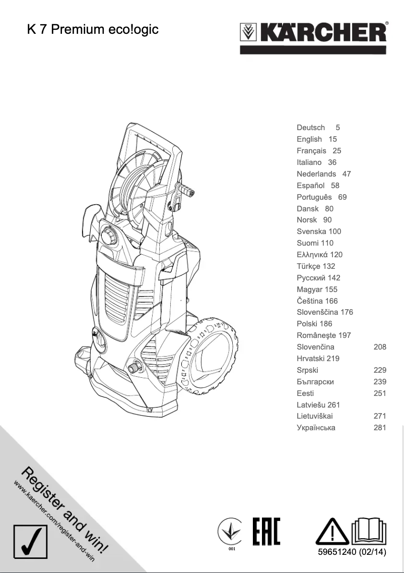 Imagen de la primera página del manual del dispositivo K 7 Premium Ecologic