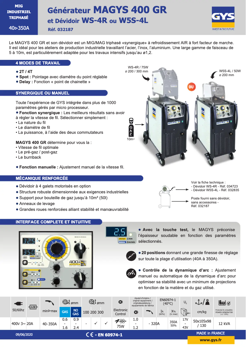 Imagen de la primera página del manual del dispositivo Magys 400 GR