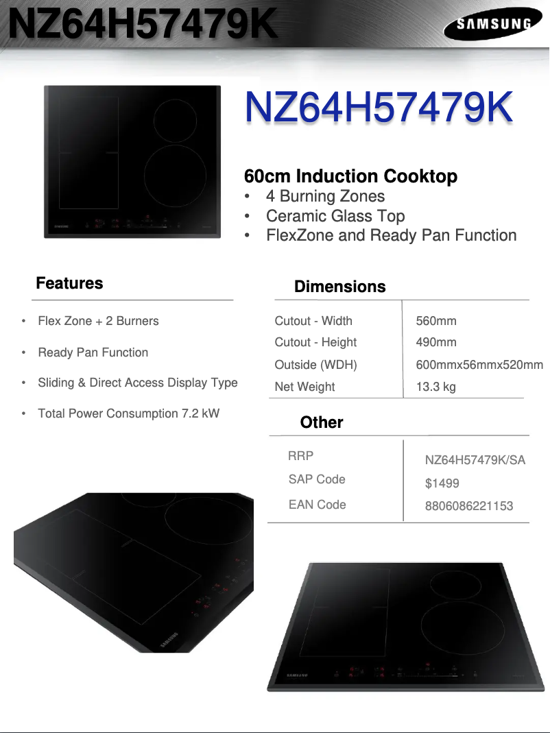 Imagen de la primera página del manual del dispositivo NZ64H57479K