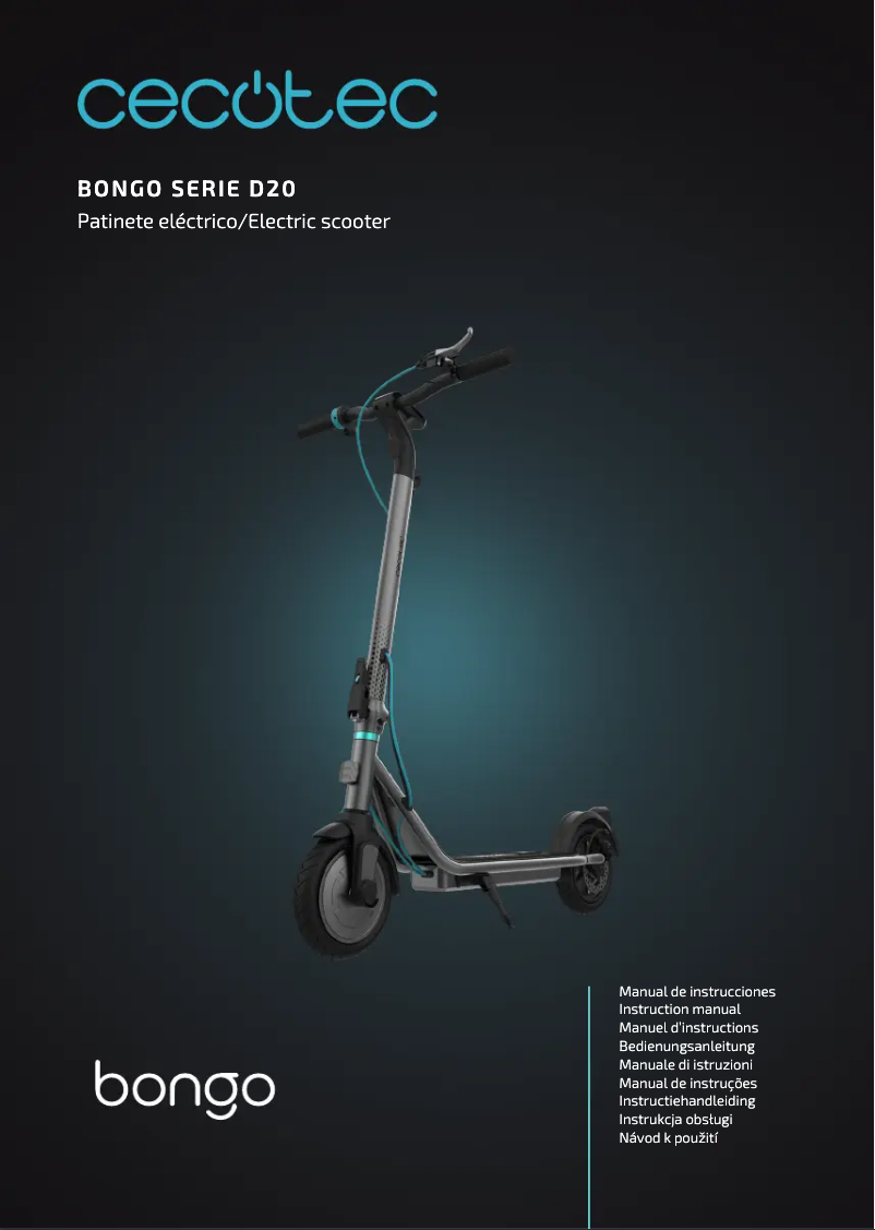 Imagen de la primera página del manual del dispositivo Bongo Serie D20