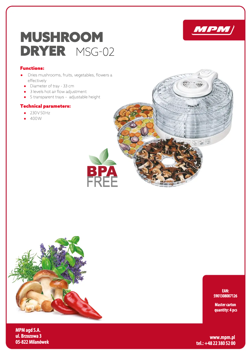 Imagen de la primera página del manual del dispositivo MSG-02