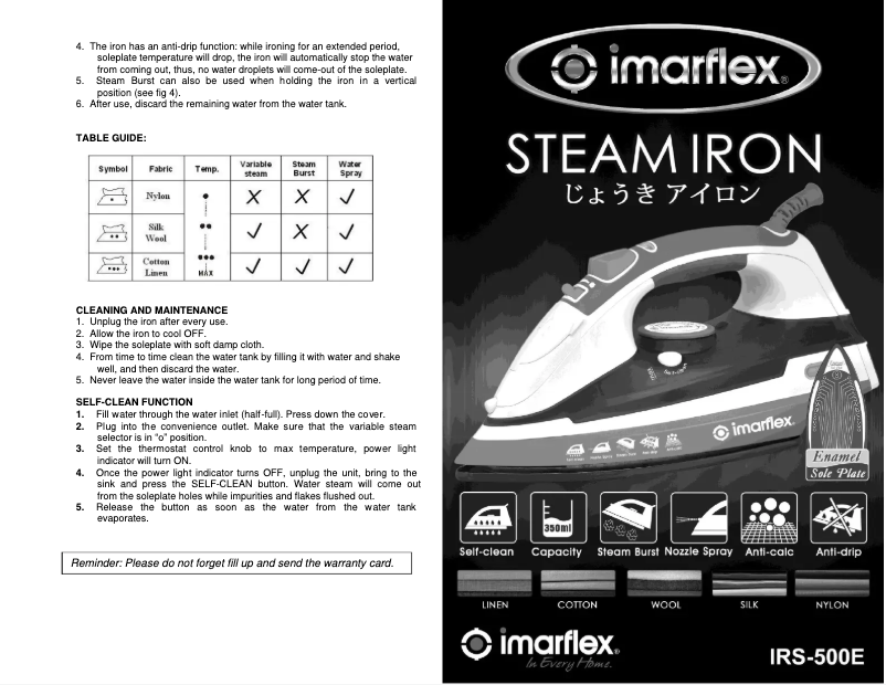 Página 1 del manual Manual de usuario Imarflex IRS-500E