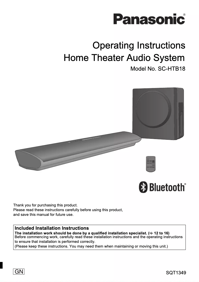 Imagen de la primera página del manual del dispositivo SC-HTB18