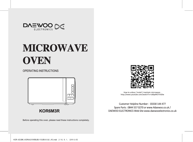 Página 1 del manual Manual de usuario Daewoo KOR-6M3R