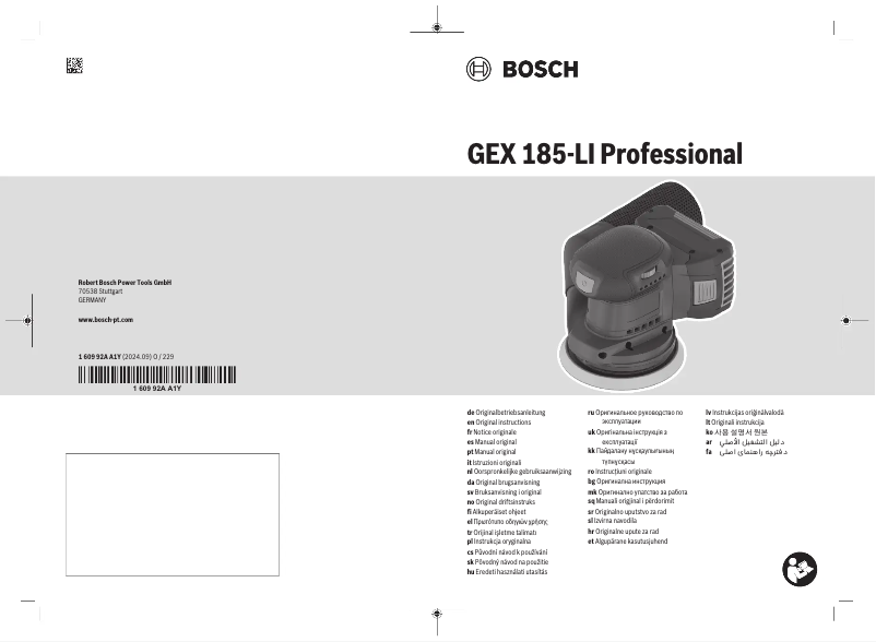 Imagen de la primera página del manual del dispositivo GEX 185-LI Professional