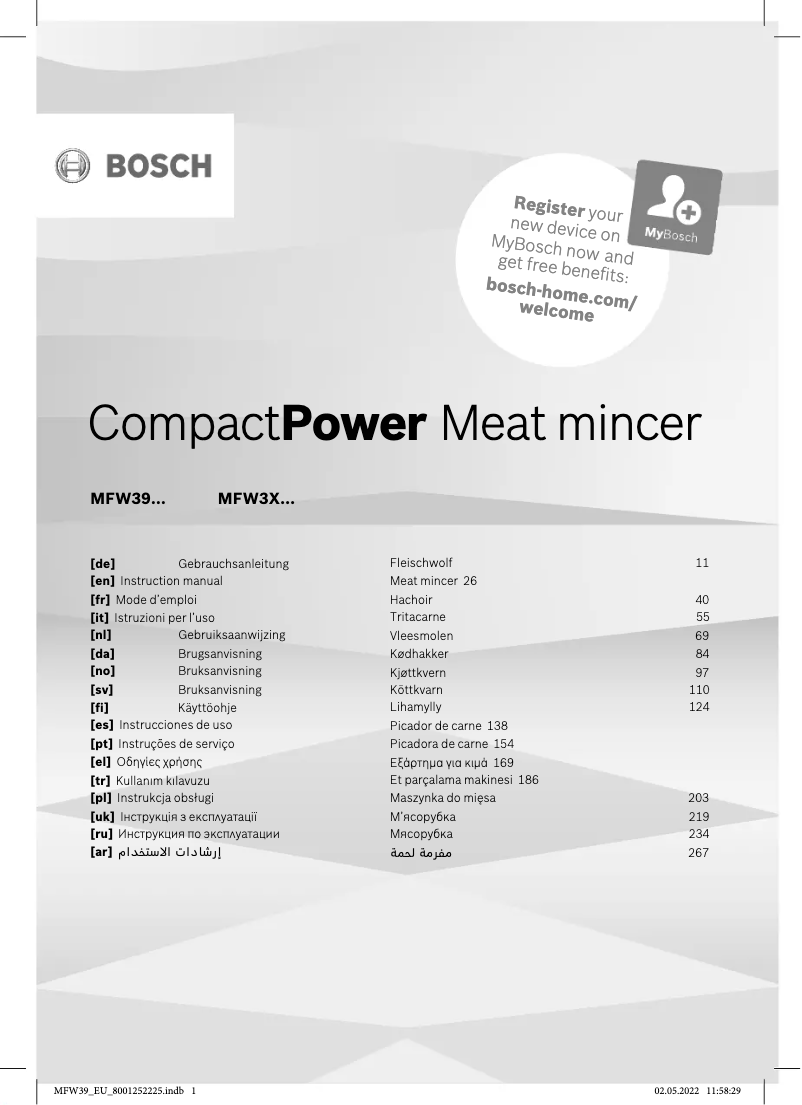 Página nº 1 - Manual de usuario Bosch CompactPower MFW3X10B