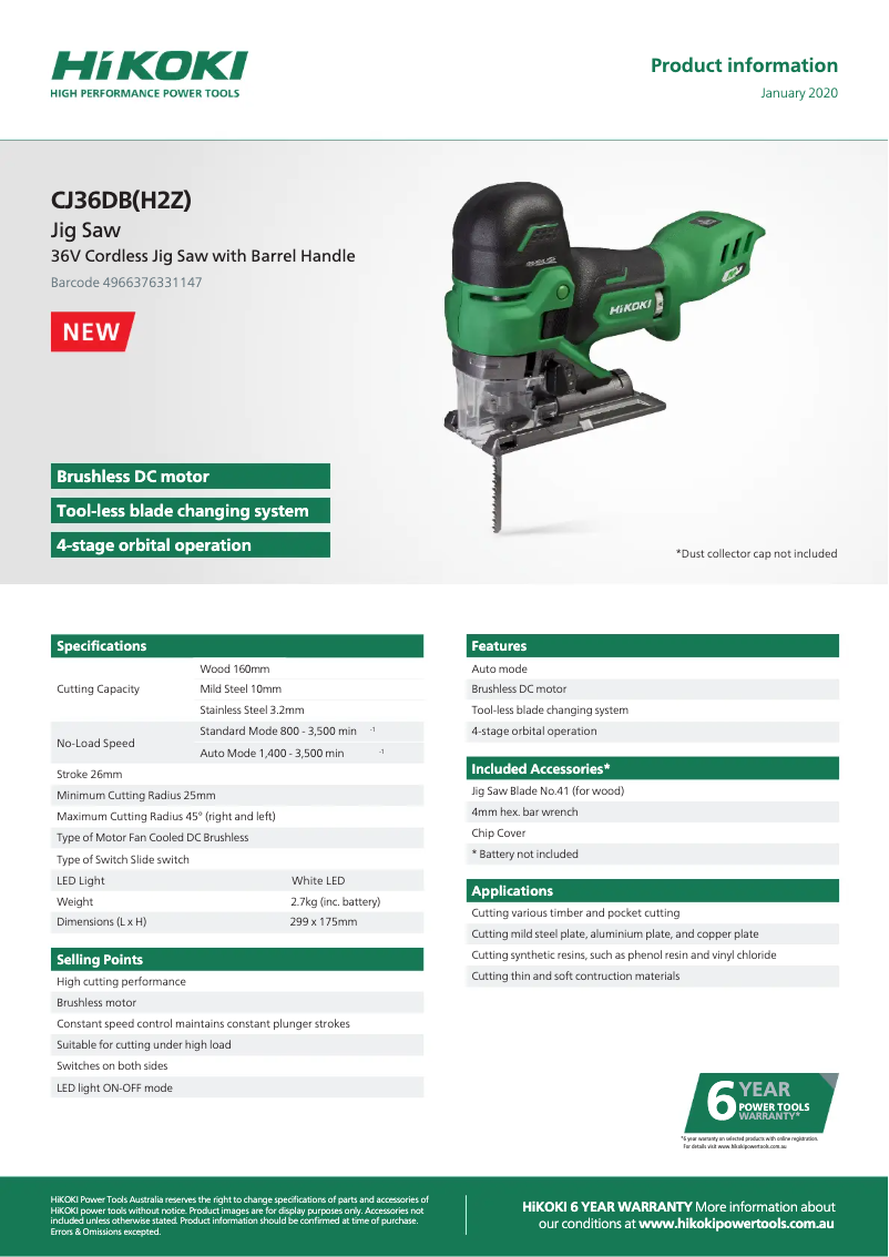 Imagen de la primera página del manual del dispositivo CJ36DB