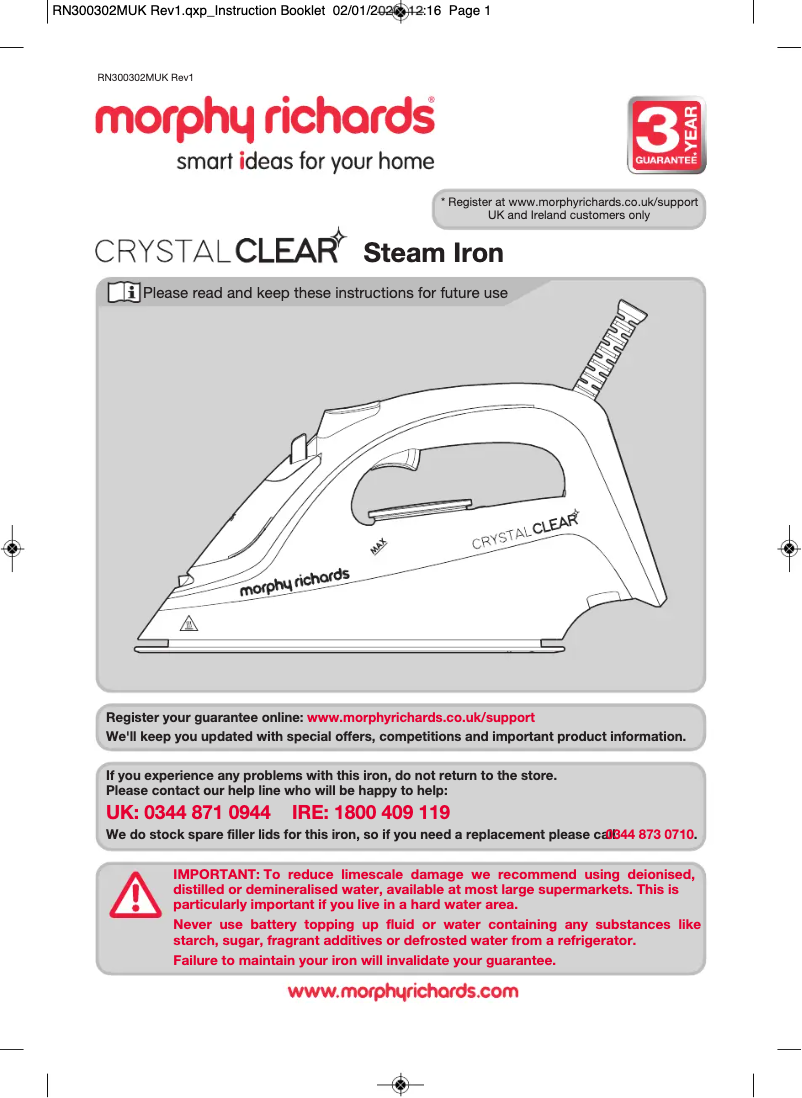 Imagen de la primera página del manual del dispositivo Crystal Clear