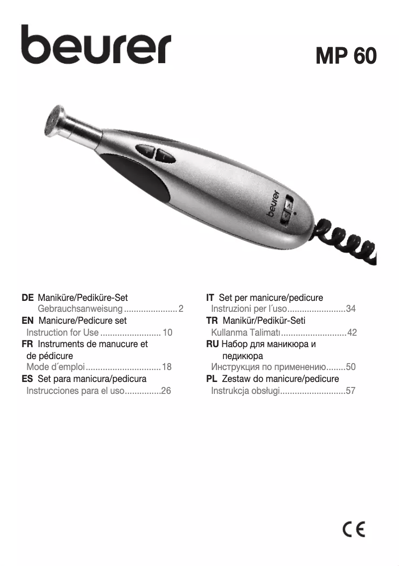 Imagen de la primera página del manual del dispositivo MP 60