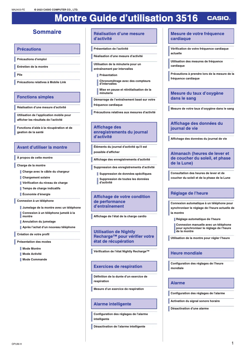 Imagen de la primera página del manual del dispositivo G-Shock DW-H5600