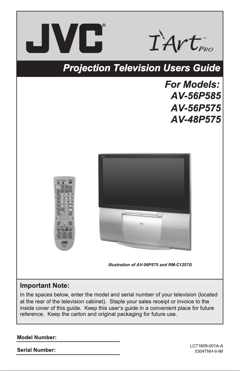 Imagen de la primera página del manual del dispositivo AV-56P575