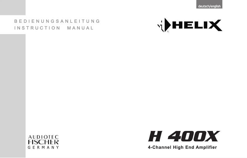 Página 1 del manual Manual de usuario Helix H 400X