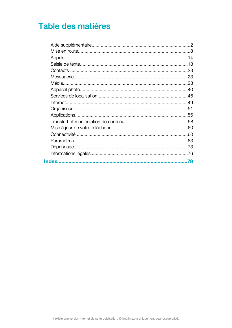 Página 1 del manual Manual de usuario Sony Ericsson Vivaz