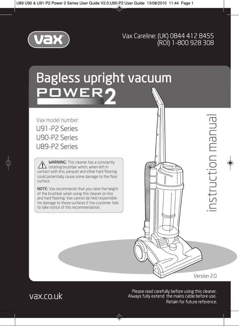Imagen de la primera página del manual del dispositivo Power Vx 2