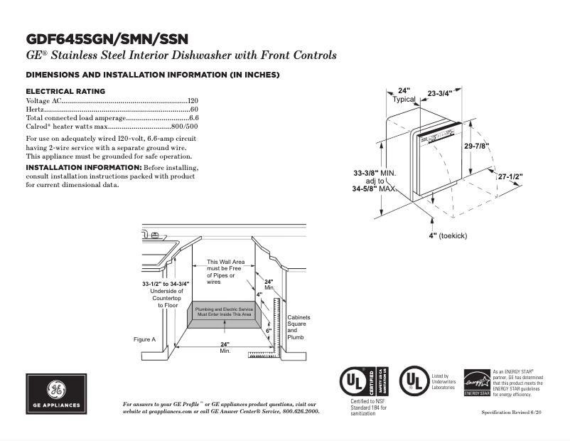 Imagen de la primera página del manual del dispositivo GDF645SMNES