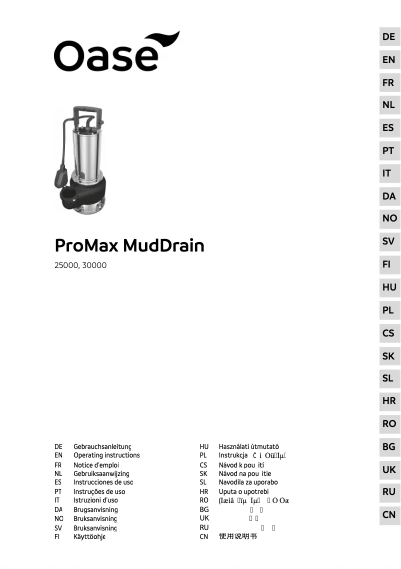 Imagen de la primera página del manual del dispositivo ProMax MudDrain 30000