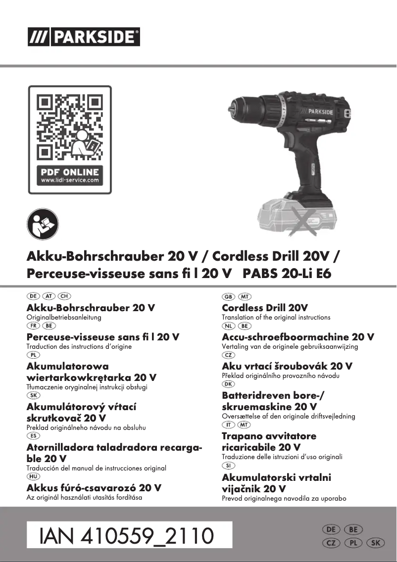 Imagen de la primera página del manual del dispositivo PABS 14.4 A1