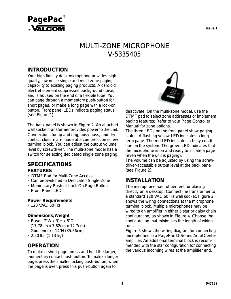 Página 1 del manual Manual de usuario Valcom V-5335405