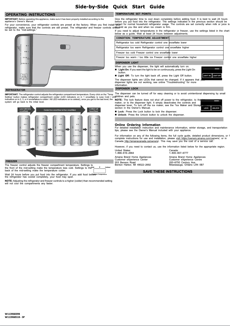Página 1 del manual Guía de inicio rápido Amana ASI2175GRS