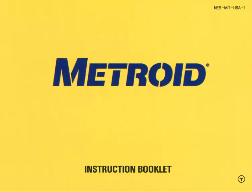 Imagen de la primera página del manual del dispositivo Metroid (NES)