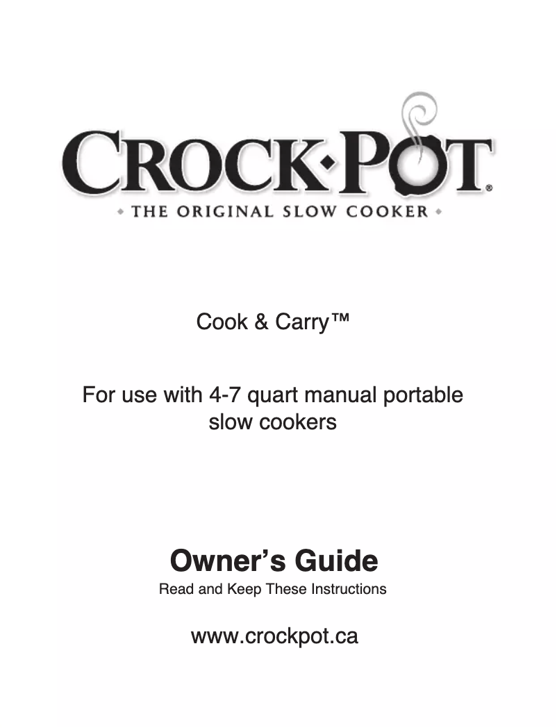 Página 1 del manual Manual de usuario Crock-Pot Cook & Carry SCCPVL400-S