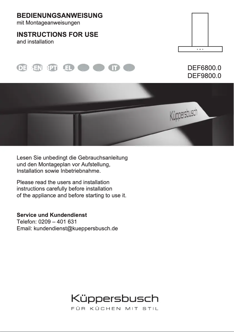 Página 1 del manual Manual de usuario Küppersbusch DEF9800.0E