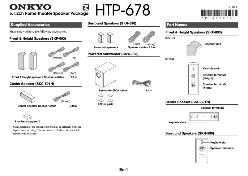Página 1 del manual Manual de usuario Onkyo HTP-678