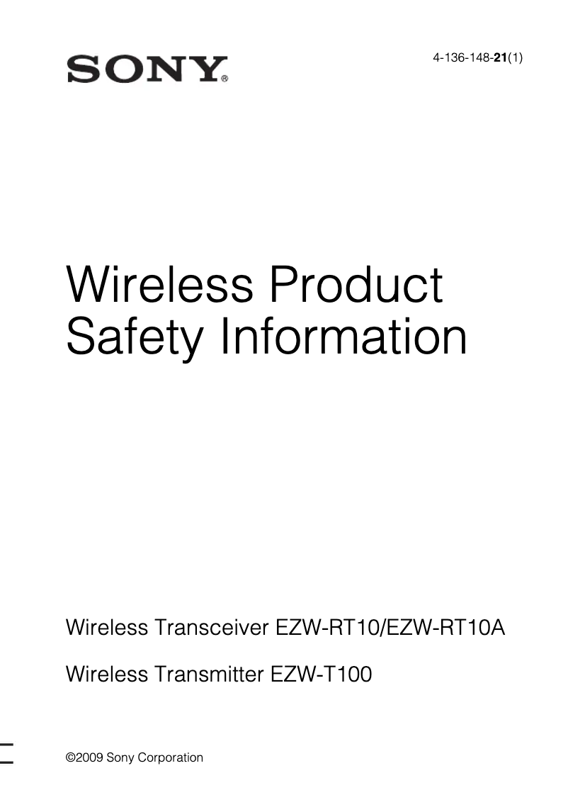 Imagen de la primera página del manual del dispositivo EZW-RT10