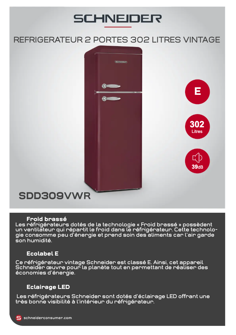 Página 1 del manual Ficha técnica Schneider SCDD309VWR