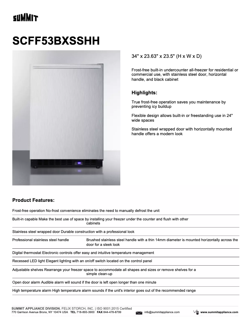 Imagen de la primera página del manual del dispositivo SCFF53BXSSHH