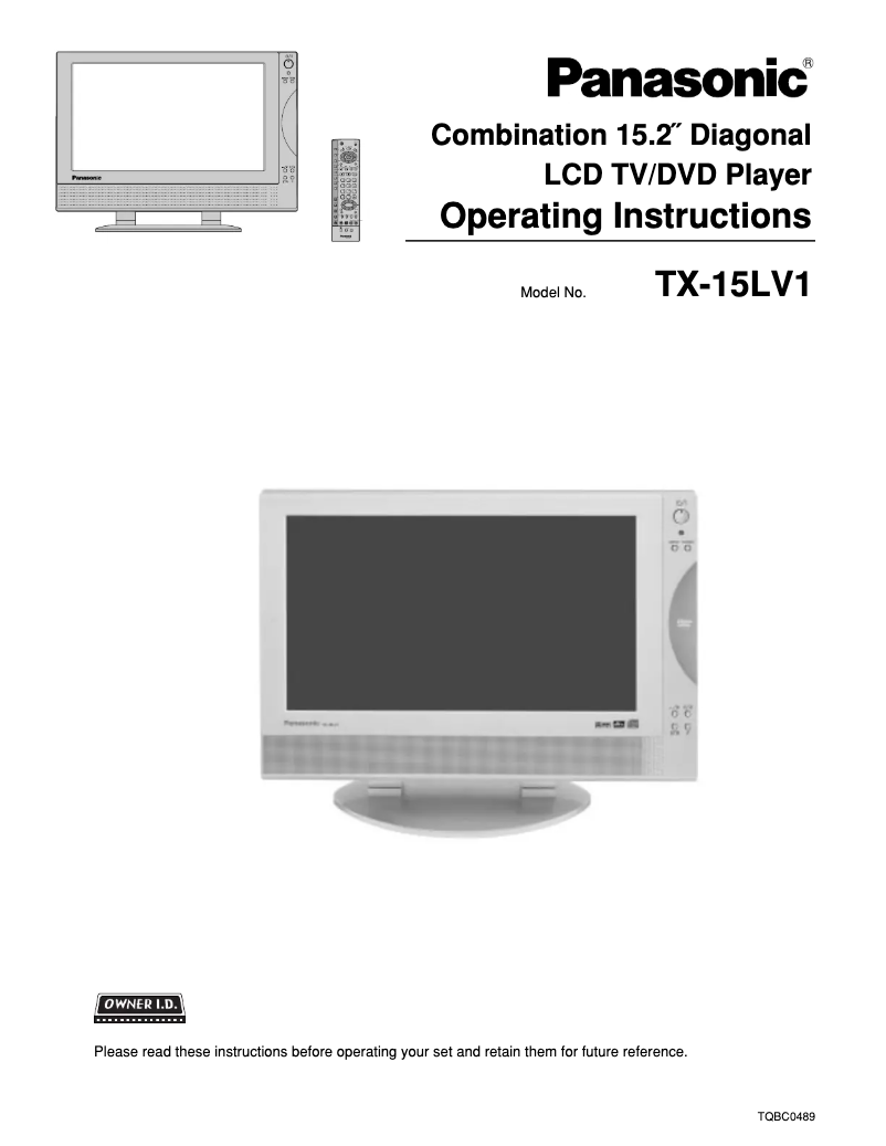 Imagen de la primera página del manual del dispositivo Viera TX-15LV1