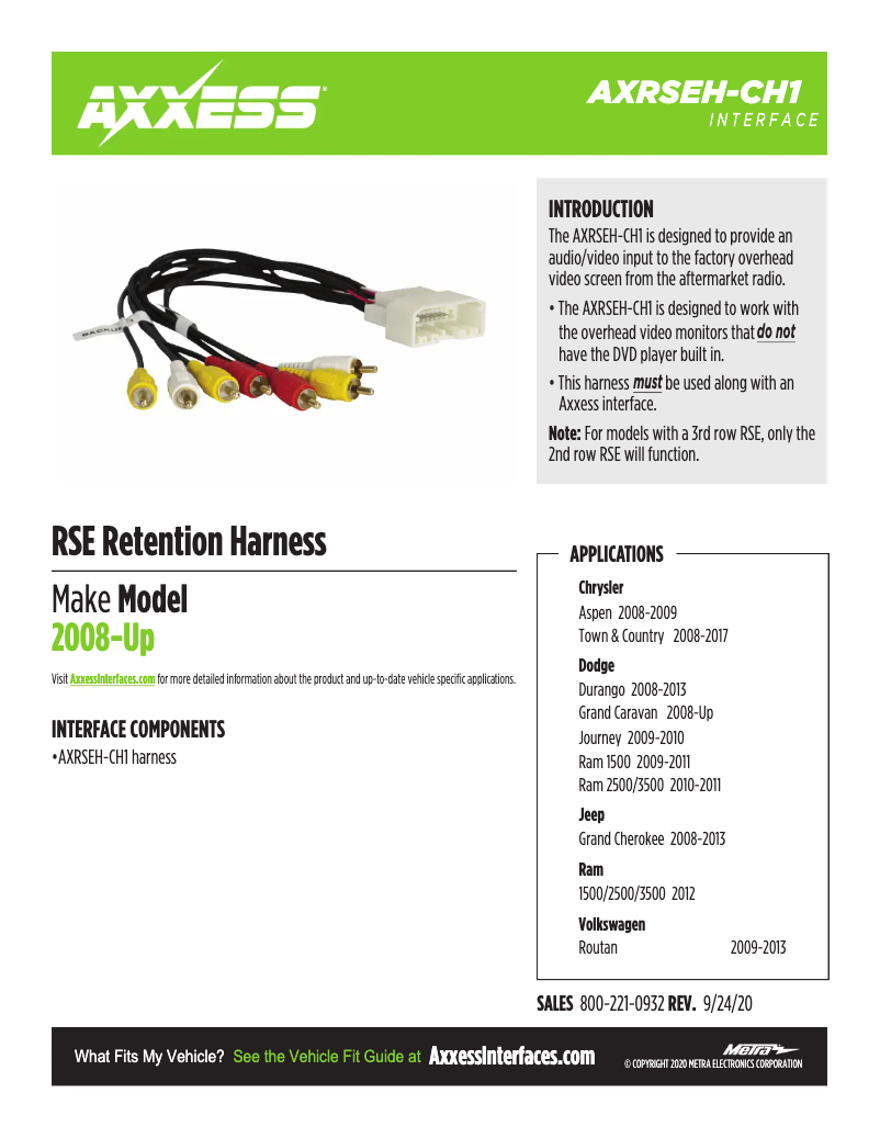 Imagen de la primera página del manual del dispositivo AXRSEH-CH1